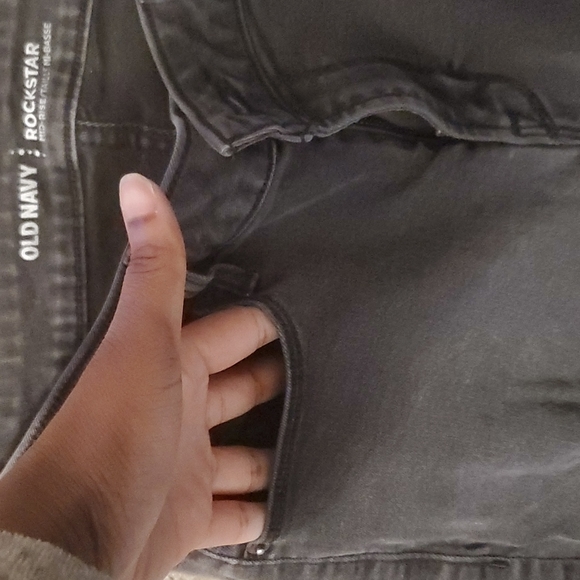 Women's  Distressed Mid Rise Rockstar Skinny Jeans - Picture 6 of 8